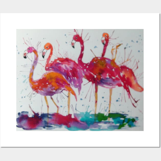 Pink Flamingos Wall Art by Casimirasquirkyart